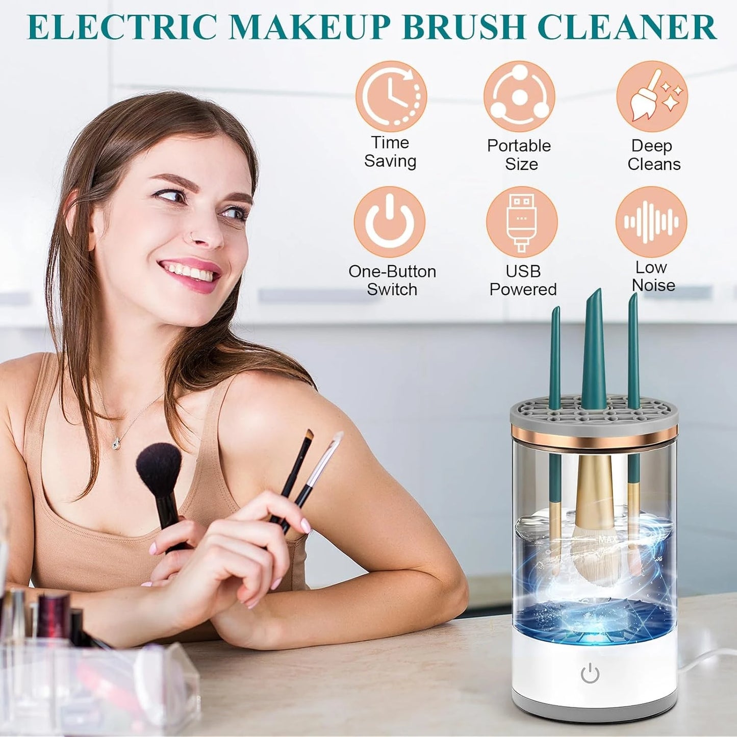 Experience the ultimate upgrade in makeup cleaning technology with this effortless and flawless beauty routine. Set makeup Brow