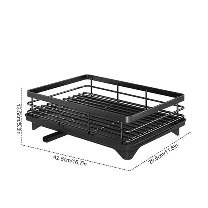 1/2 Tier Kitchen Organizer Dish Drying Rack Bowls Knife Fork Pot Lid Utensils Storage Rack Kitchen Counter Tableware Drainboard