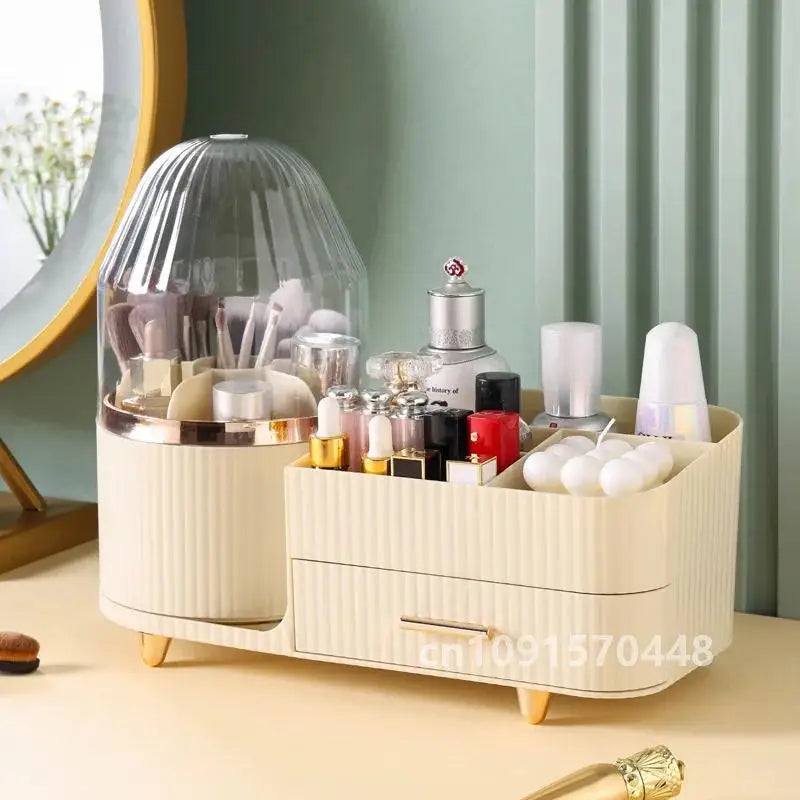 360°  Rotating Cosmetic Storage Box Holder Desktop Makeup Brushes Organizer Countertop Portable Lipstick Eyeliner Stand Boxes