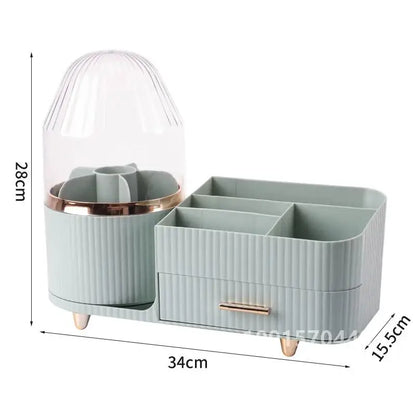 360°  Rotating Cosmetic Storage Box Holder Desktop Makeup Brushes Organizer Countertop Portable Lipstick Eyeliner Stand Boxes